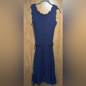 Lilly Pulitzer Navy Blue Textured Midi Dress